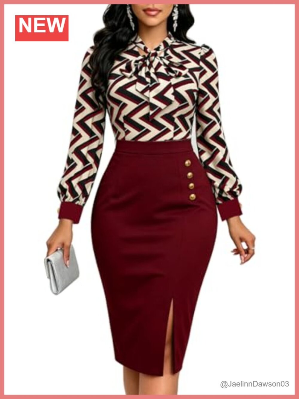 Women's Midi Pencil Dress Long Sleeve Button Bodycon Work Office Party